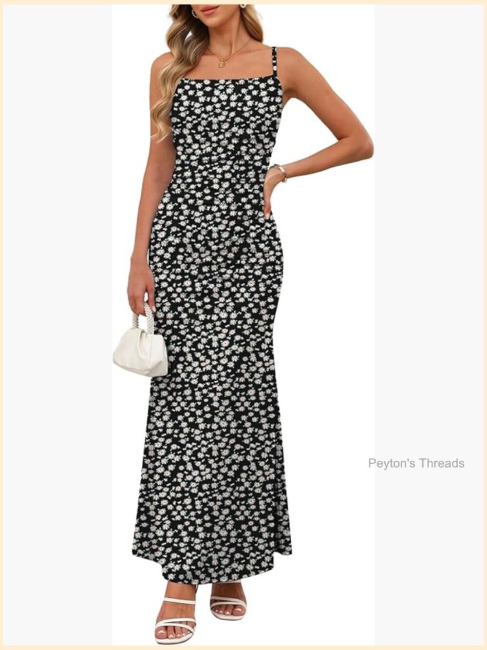 Sleeveless Spaghetti Strap Floral Maxi Dress Ruched Bodycon Backless Slip Dress